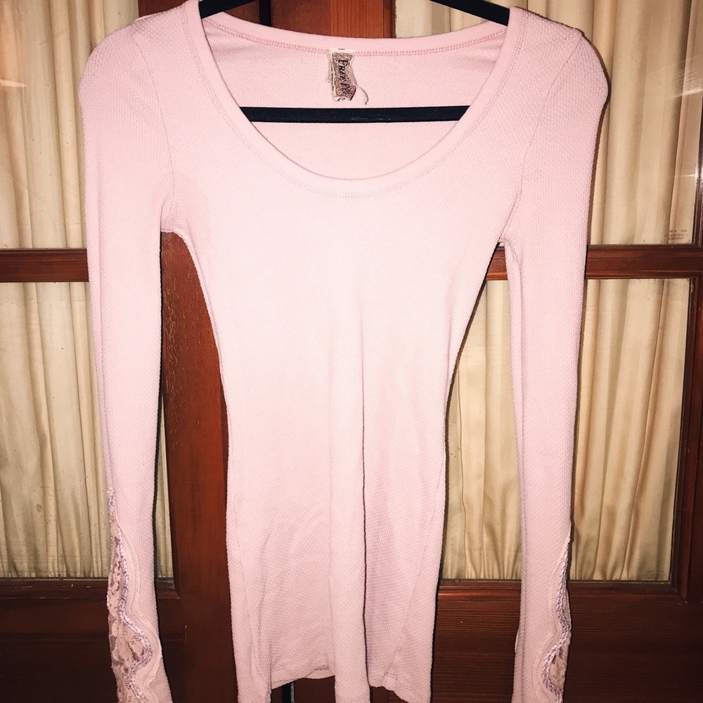 Free People Long Sleeve Shirt with Sleeve Detail